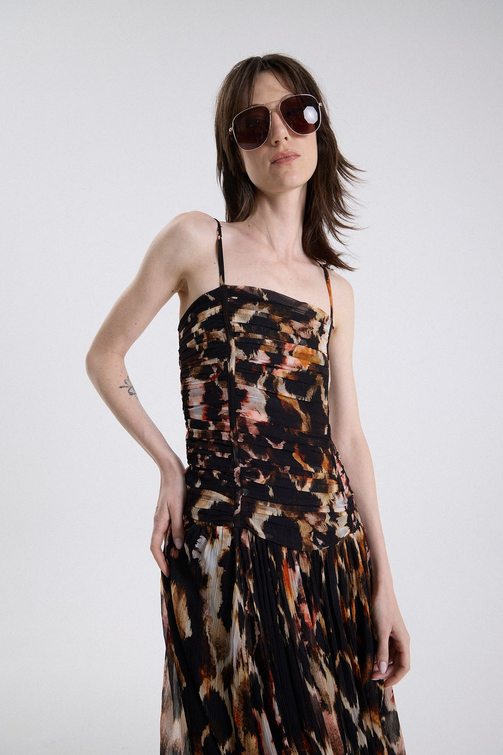 Fleetwood Jackie Midi Dress Marron